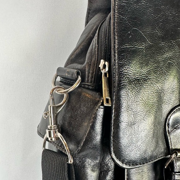 Wilsons Leather Black Genuine Leather Laptop Bag Briefcase Messenger Bag - Picture 6 of 14